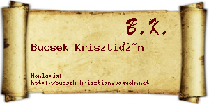 Bucsek Krisztián névjegykártya