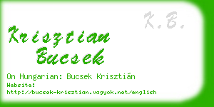 krisztian bucsek business card